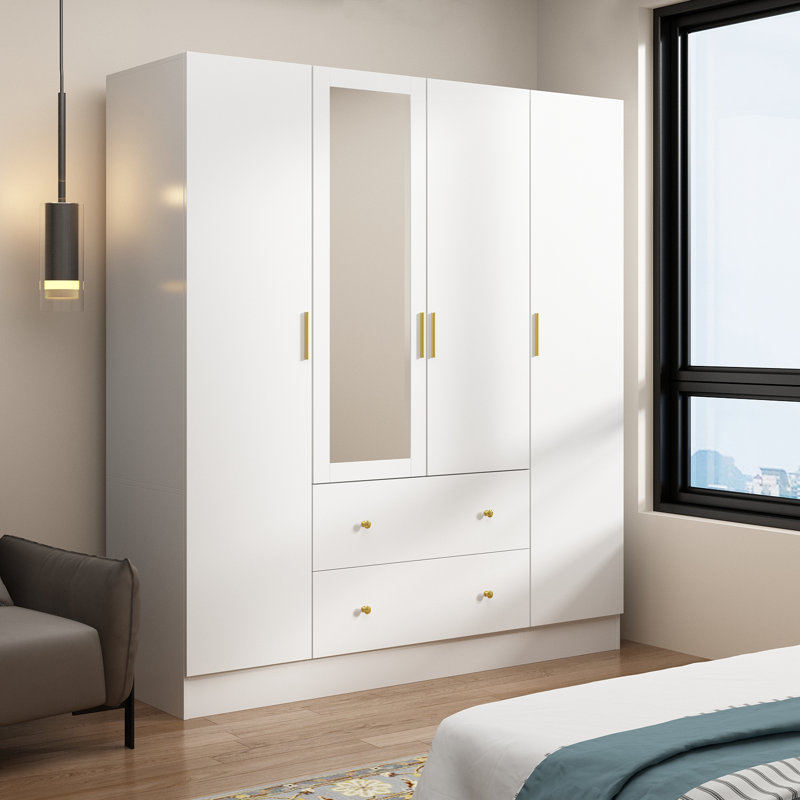 Wade Logan Ragin 70.9 4 Door Wardrobe Reviews Wayfair